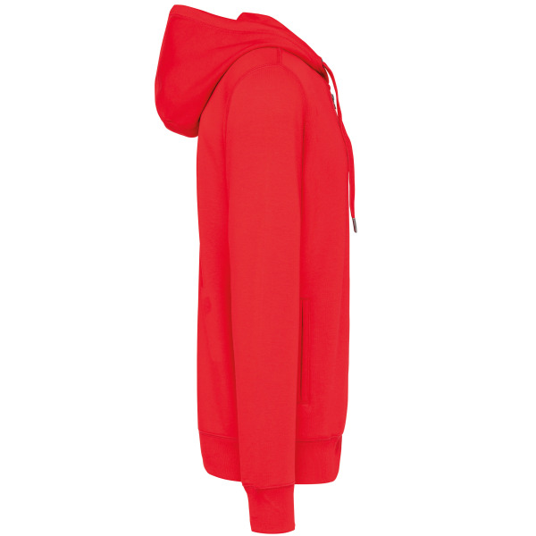 Ecologische uniseks sweater met capuchon en rits Red XL