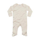Baby Sleepsuit with Scratch Mitts - Organic Natural - 3-6