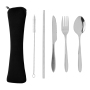 4 PCS stainless steel re-usable cutlery set, silver