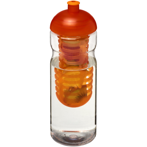 H2O Active® Base 650 ml dome lid sport bottle & infuser - Transparent/Orange