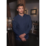 JM 35 Chef Jacket Green-Generation , from Sustainable Material , 72% GRS Certified Recycled Polyester / 28% Conventional Cotton - steel blue - 66