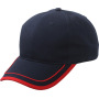 6 Panel Piping Cap navy/rood