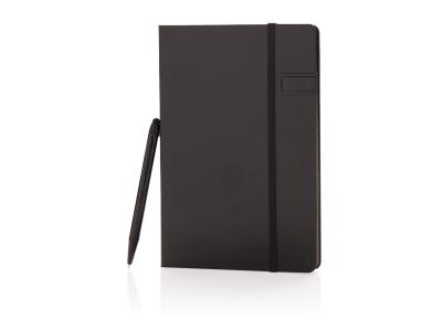 Deluxe data notitieboek met 8GB USB en touchscreen pen, zwar Deluxe data notitieboek met 8GB USB en touchscreen pen, zwar