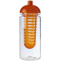 H2O Active® Octave Tritan™ 600 ml bidon en infuser met koepeldeksel - Transparant/Oranje