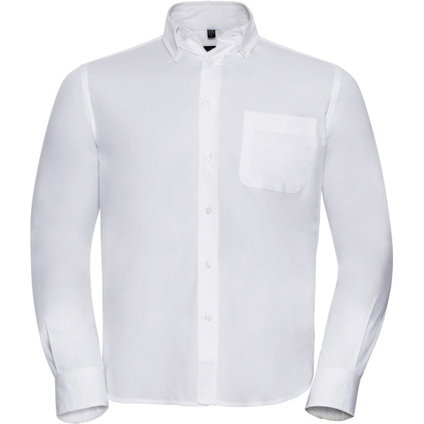 Men's Long Sleeve Classic Twill Shirt White XXL