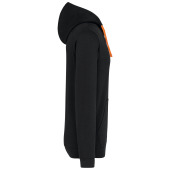 Hooded sweater met gecontrasteerde capuchon Black / Orange 4XL