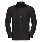 RUS Men LSL Clas. Pure Cotton Poplin Shirt, Black, 3XL