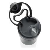 Lekvrije sportfles met draadloze koptelefoon, antraciet, zwart