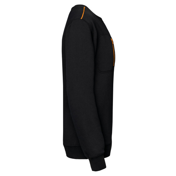 Day To Day unisex sweater met zip contrasterende zak Black / Orange XS