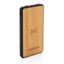 Bamboe 8.000 mAh fashion powerbank met draadloze oplader, zwart