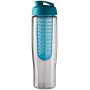H2O Active® Tempo 700 ml sportfles en infuser met flipcapdeksel - Transparant/Aqua blauw
