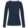 Stedman T-shirt V-neck Claire LS for her 533c marina blue XL