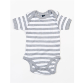 Baby Stripy Rompertje 0-3 Monate Light Grey Melange/White