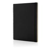 A4 Deluxe notitieboek met spiraal, zwart A4 Deluxe notitieboek met spiraal, zwart