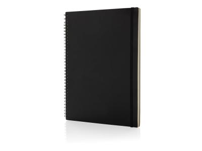 A4 Deluxe notitieboek met spiraal, zwart A4 Deluxe notitieboek met spiraal, zwart