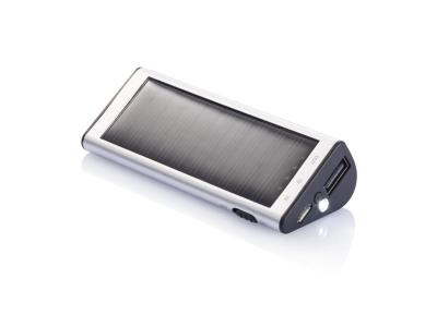 2.200 mAh solar powerbank, zilverkleurig 2.200 mAh solar powerbank, zilverkleurig