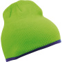 Beanie with Contrasting Border lime/royal