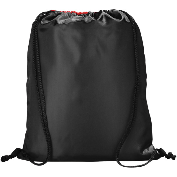 Peek zippered pocket drawstring backpack 5L - Red/Solid black