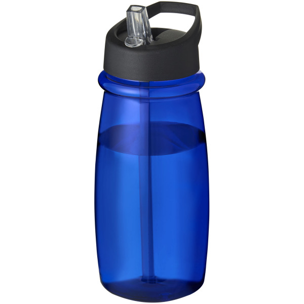 H2O Active® Pulse 600 ml spout lid sport bottle - Blue/Solid black