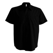 Heren non-iron overhemd korte mouwen Black M