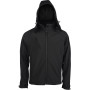 Heren softshell jas met afneembare capuchon Black 3XL