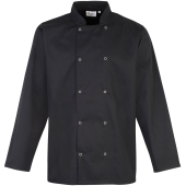 Long Sleeve Press Stud Chef's Jacket Black XXL