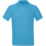 Men's organic polo shirt Very Turquoise S