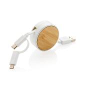 Ontario 3-in 1 kabel met oprolmechanisme Ontario 3-in 1 kabel met oprolmechanisme