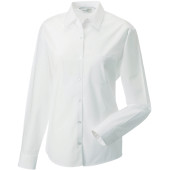 Ladies' Ls Pure Cotton Easy Care Poplin Shirt White XL