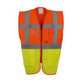 Fluo Executive Waistcoat - Fluo Orange/Fluo Yellow - S