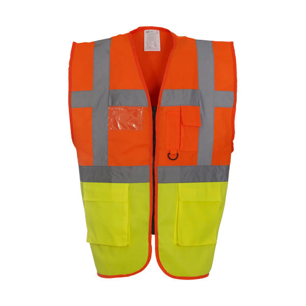 Fluo Executive Waistcoat - Fluo Orange/Fluo Yellow - S