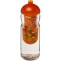H2O Active® Base Tritan™ 650 ml bidon en infuser met koepeldeksel - Transparant/Oranje