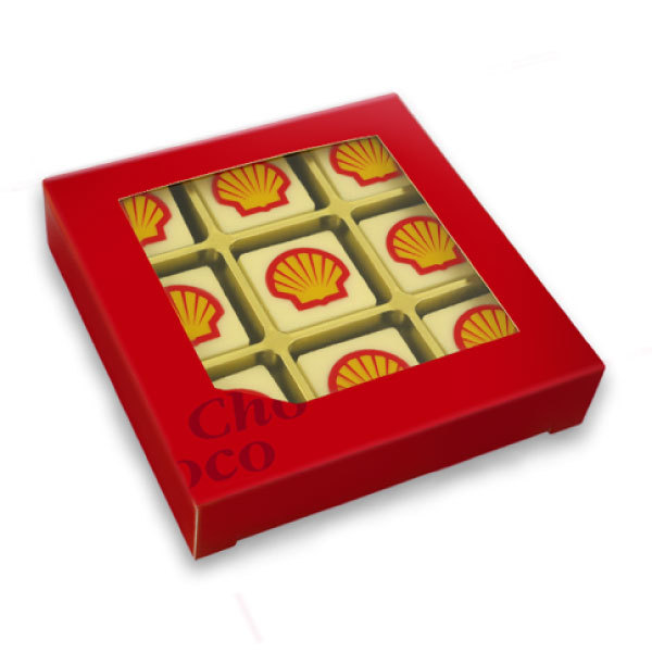 ChocoGiftbox 9 met logo chocolade