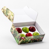 Geschenkverpakking incl. 6 appels met zwarte bedrukking