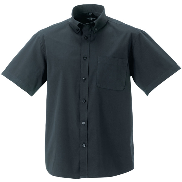 Men's Short Sleeve Classic Twill Shirt Zinc XXL