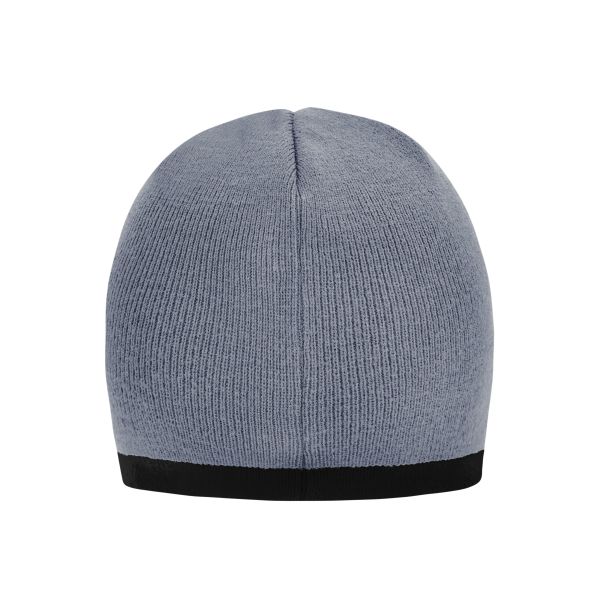 MB7584 Beanie with Contrasting Border - light-grey/black - one size