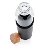 Borosilicaatglas fles met PU sleeve, zwart