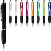 Nash stylus balpen met gekleurde houder en zwarte grip - Rood/Zwart