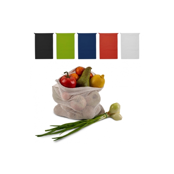 Herbruikbaar groente & fruit zakje OEKO-TEX® katoen 30x40cm - Wit