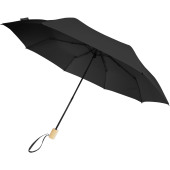 Birgit 21 tum vikbart och vindtätt paraply av återvunnen PET - Svart