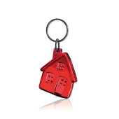 Sleutelhanger huis gerecycled transparant rood