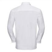 RUS Men LSL Clas. Pure Cotton Poplin Shirt, White, S