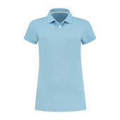 L&S Polo Heather Mix SS for her heather light blue XL