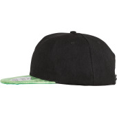 Bronx Glitter Flat Peak Snapback Cap Black / Green One Size