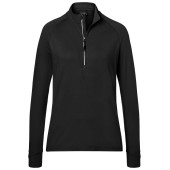 Ladies' Sports  Shirt Half-Zip - black - XS
