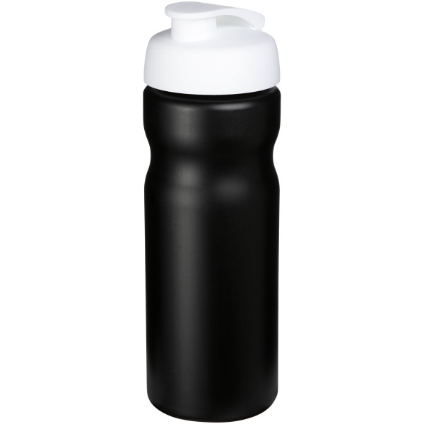 Baseline® Plus 650 ml flip lid sport bottle - Solid black/White