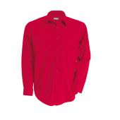 Heren poplin overhemd lange mouwen Classic Red XS