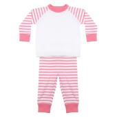 Baby/Toddler Striped Pyjamas, Pink/White, 3-4, Larkwood