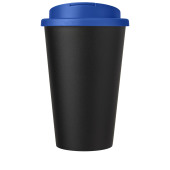 Americano® Eco 350 ml recycled tumbler with spill-proof lid - Mid blue/Solid black