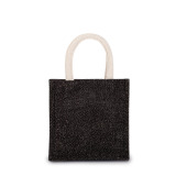 Shopper van jutecanvas - klein model Black / Silver One Size